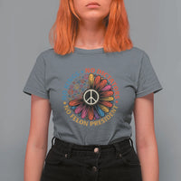 No Kings No Dictators No Felon Presidents T Shirt For Women Retro Flower Peace Sign