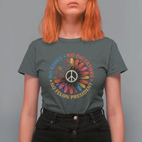 No Kings No Dictators No Felon Presidents T Shirt For Women Retro Flower Peace Sign