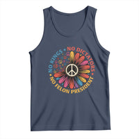No Kings No Dictators No Felon Presidents Tank Top Retro Flower Peace Sign