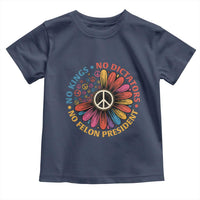 No Kings No Dictators No Felon Presidents Toddler T Shirt Retro Flower Peace Sign