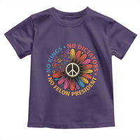No Kings No Dictators No Felon Presidents Toddler T Shirt Retro Flower Peace Sign
