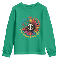 No Kings No Dictators No Felon Presidents Youth Sweatshirt Retro Flower Peace Sign
