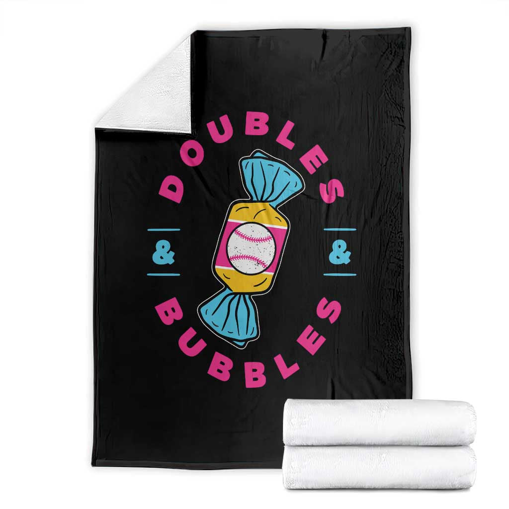 Doubles and Bubbles Baseball Candy Gum Throw Blanket