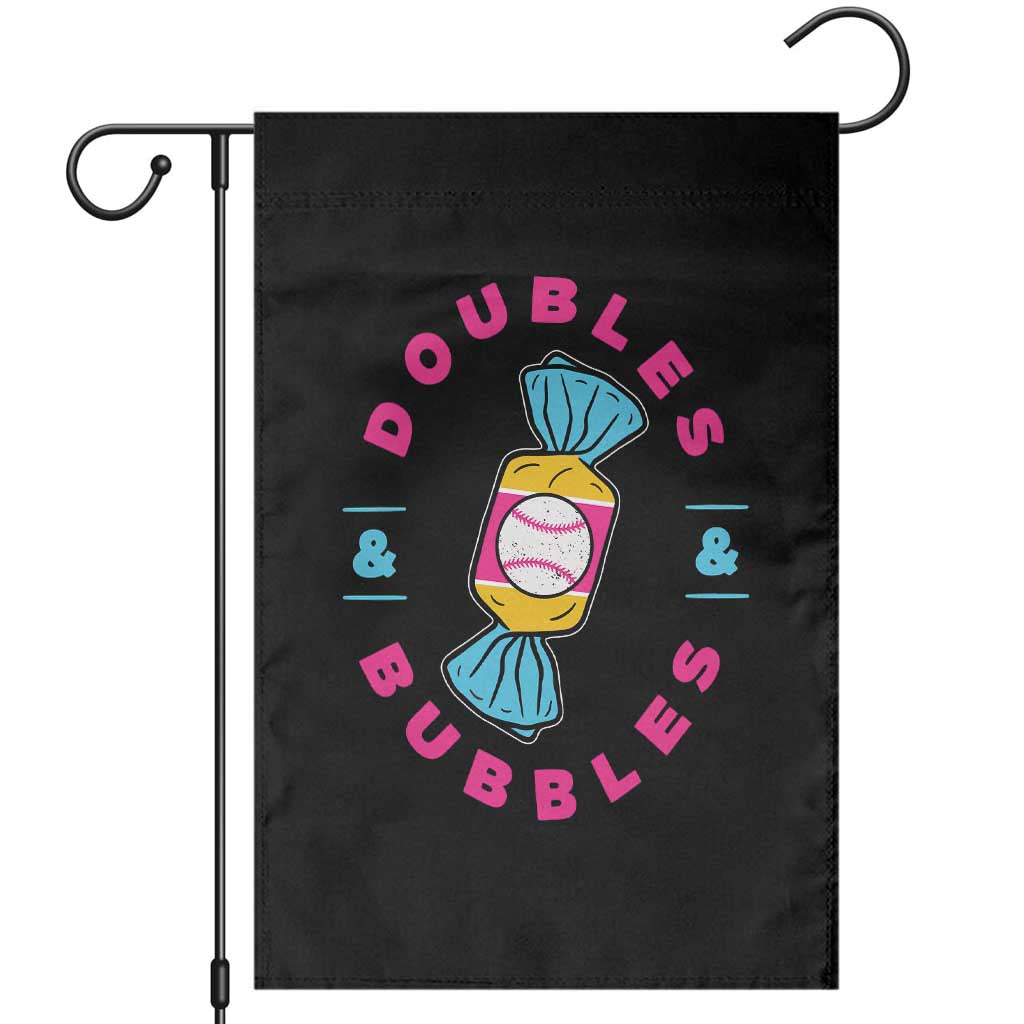 Doubles and Bubbles Baseball Candy Gum Garden Flag