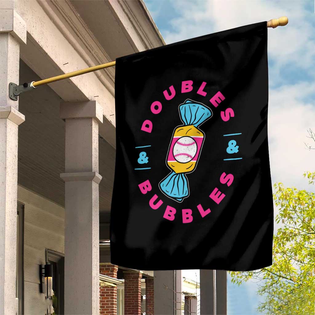 Doubles and Bubbles Baseball Candy Gum Garden Flag
