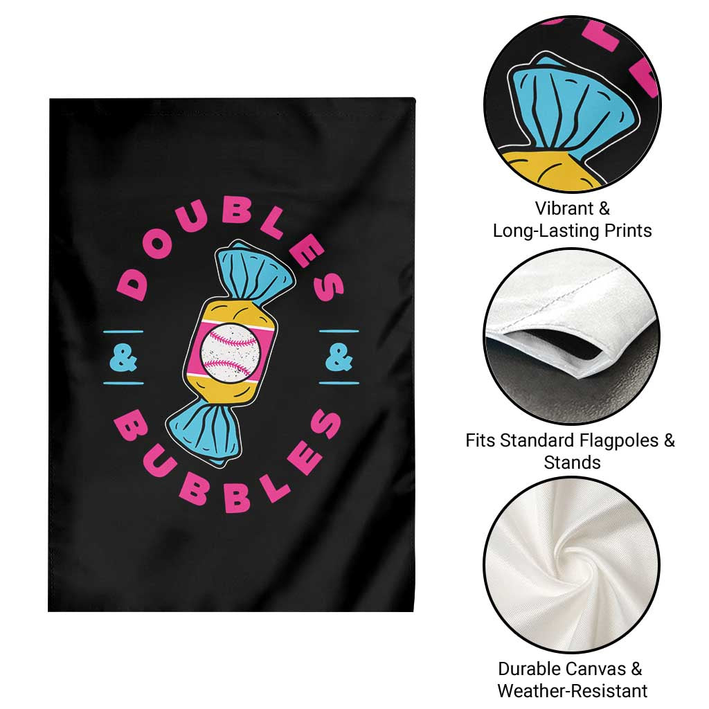 Doubles and Bubbles Baseball Candy Gum Garden Flag
