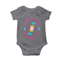 Doubles and Bubbles Baseball Candy Gum Baby Onesie