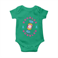 Doubles and Bubbles Baseball Candy Gum Baby Onesie