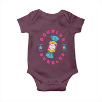 Doubles and Bubbles Baseball Candy Gum Baby Onesie