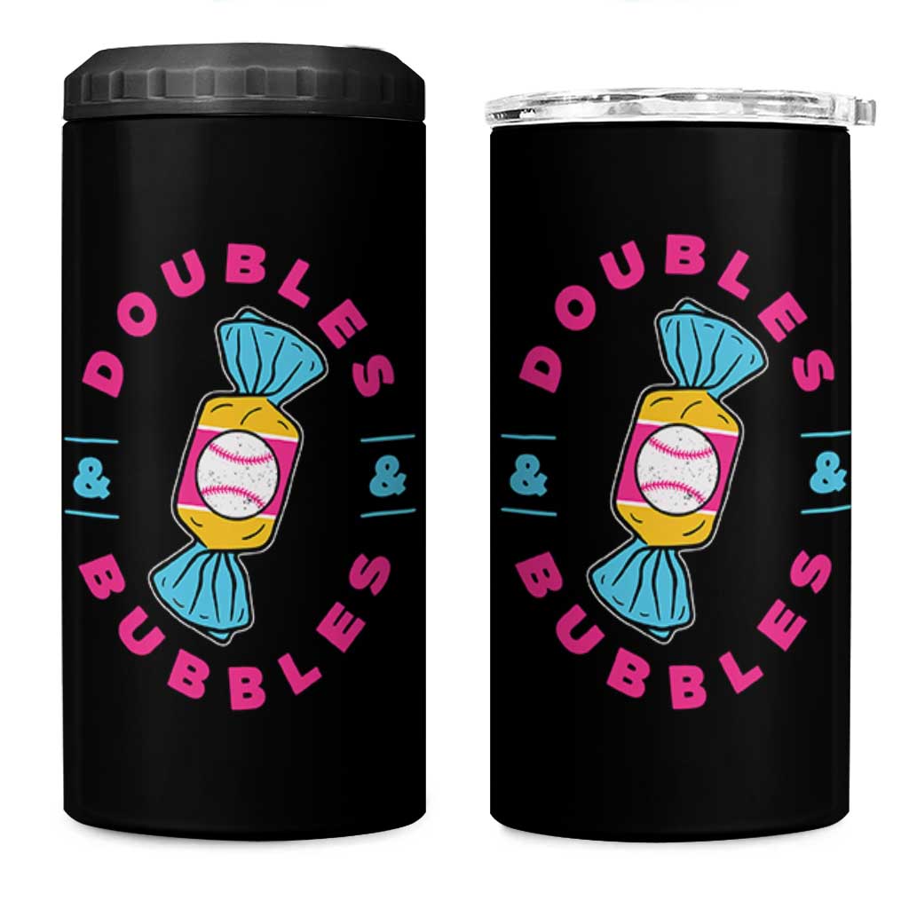Doubles and Bubbles Baseball Candy Gum 4 in 1 Can Cooler Tumbler