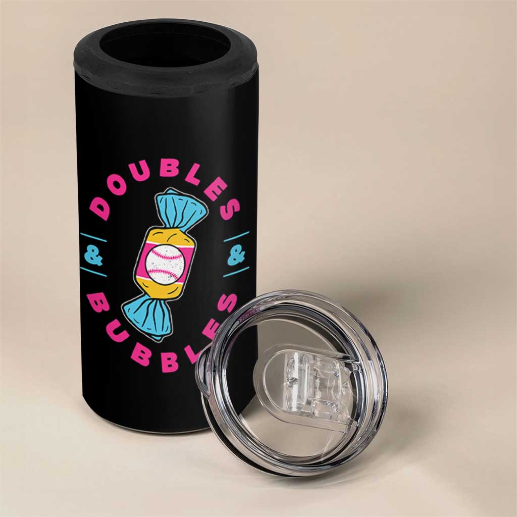Doubles and Bubbles Baseball Candy Gum 4 in 1 Can Cooler Tumbler