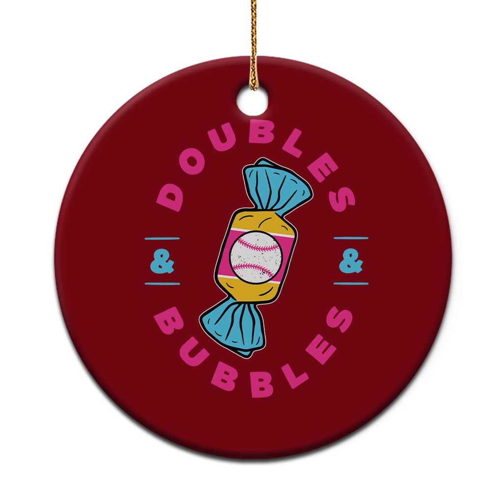 Doubles and Bubbles Baseball Candy Gum Ceramic Ornament