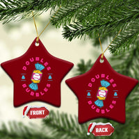 Doubles and Bubbles Baseball Candy Gum Ceramic Ornament