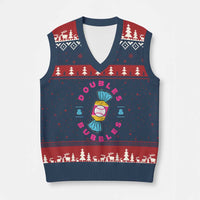 Doubles and Bubbles Baseball Candy Gum V-Neck Knit Sweater Vest