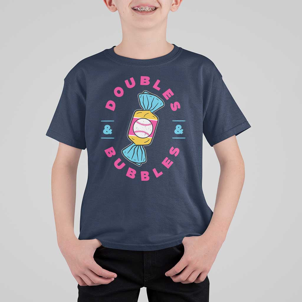 Doubles and Bubbles Baseball Candy Gum T Shirt For Kid