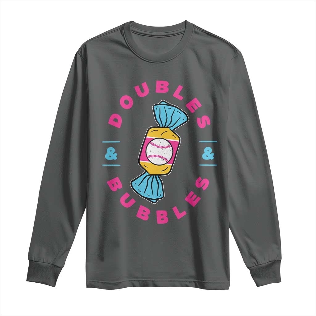 Doubles and Bubbles Baseball Candy Gum Long Sleeve Shirt