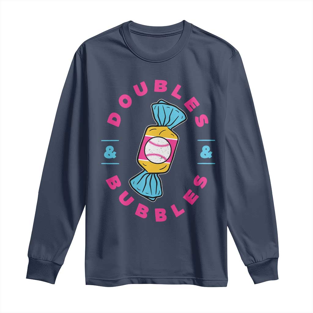 Doubles and Bubbles Baseball Candy Gum Long Sleeve Shirt