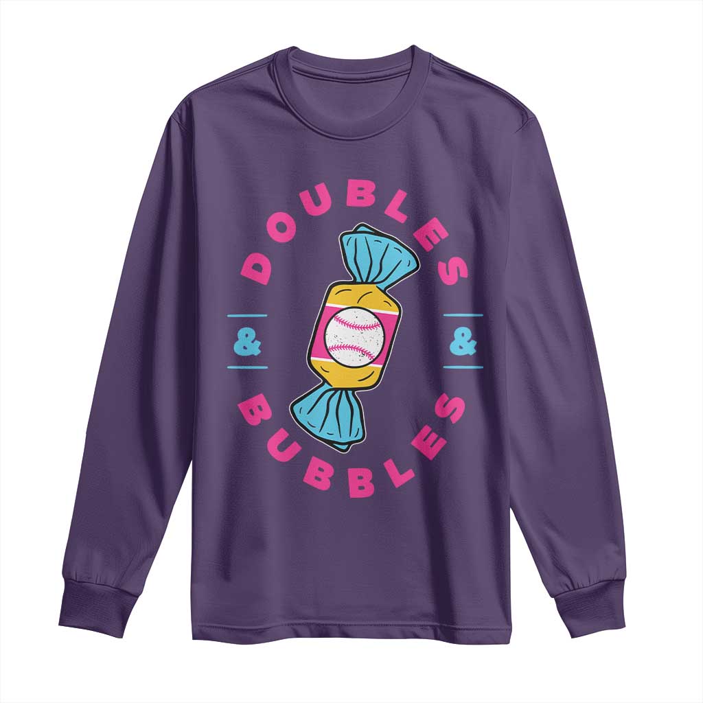 Doubles and Bubbles Baseball Candy Gum Long Sleeve Shirt