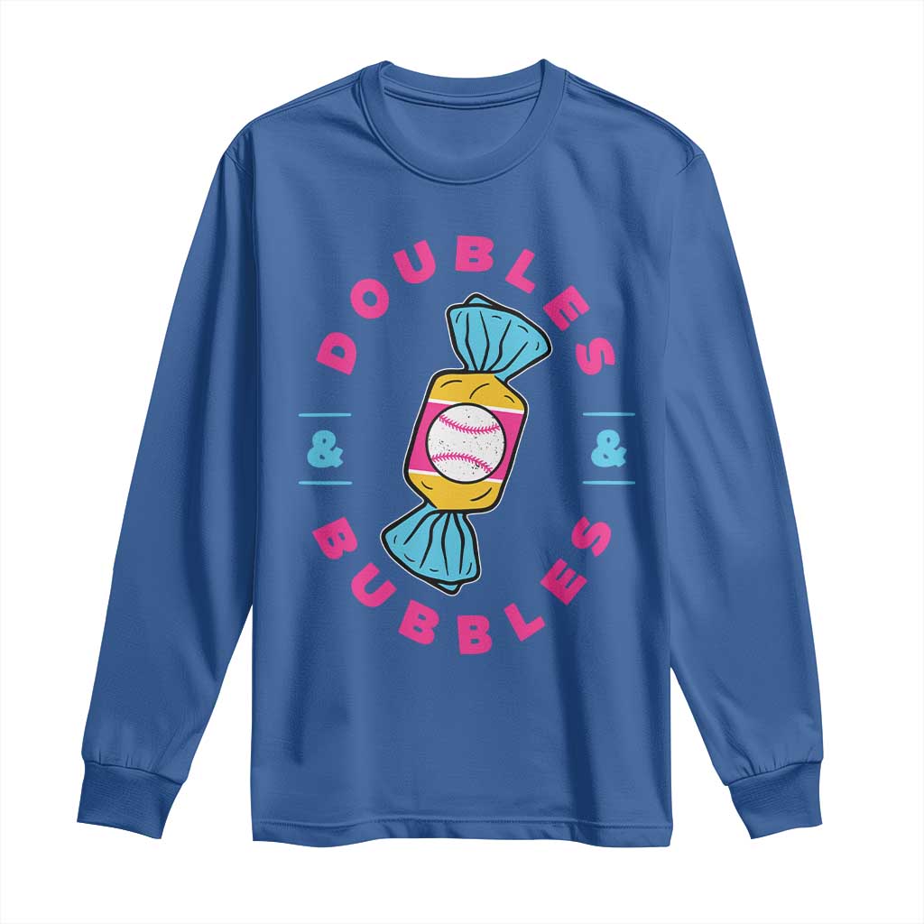 Doubles and Bubbles Baseball Candy Gum Long Sleeve Shirt