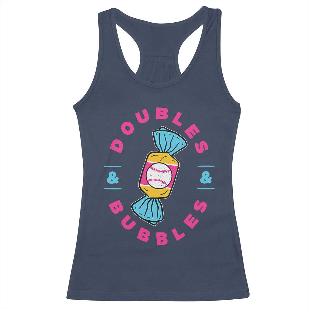 Doubles and Bubbles Baseball Candy Gum Racerback Tank Top