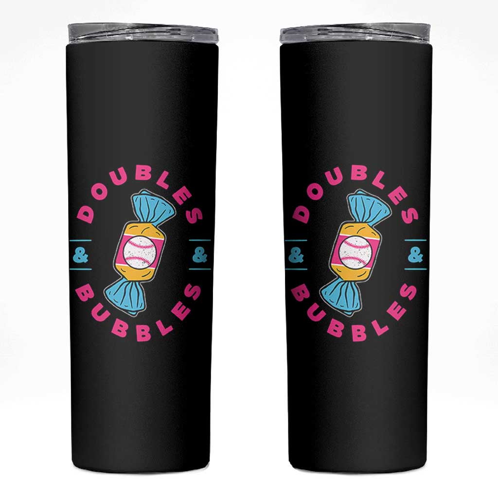 Doubles and Bubbles Baseball Candy Gum Skinny Tumbler