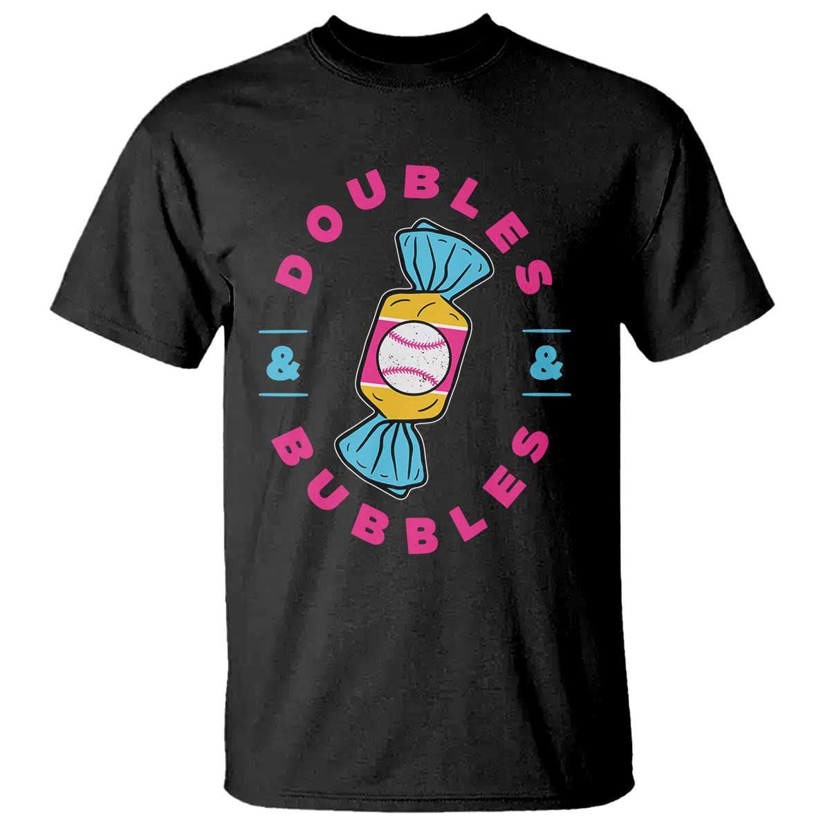 Doubles and Bubbles Baseball Candy Gum T Shirt