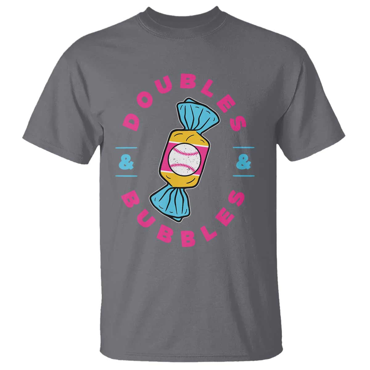 Doubles and Bubbles Baseball Candy Gum T Shirt