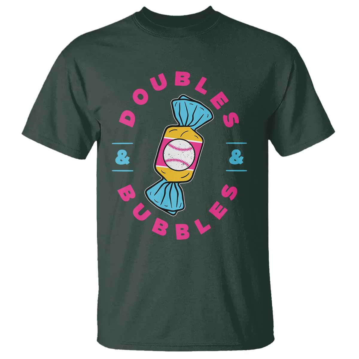 Doubles and Bubbles Baseball Candy Gum T Shirt