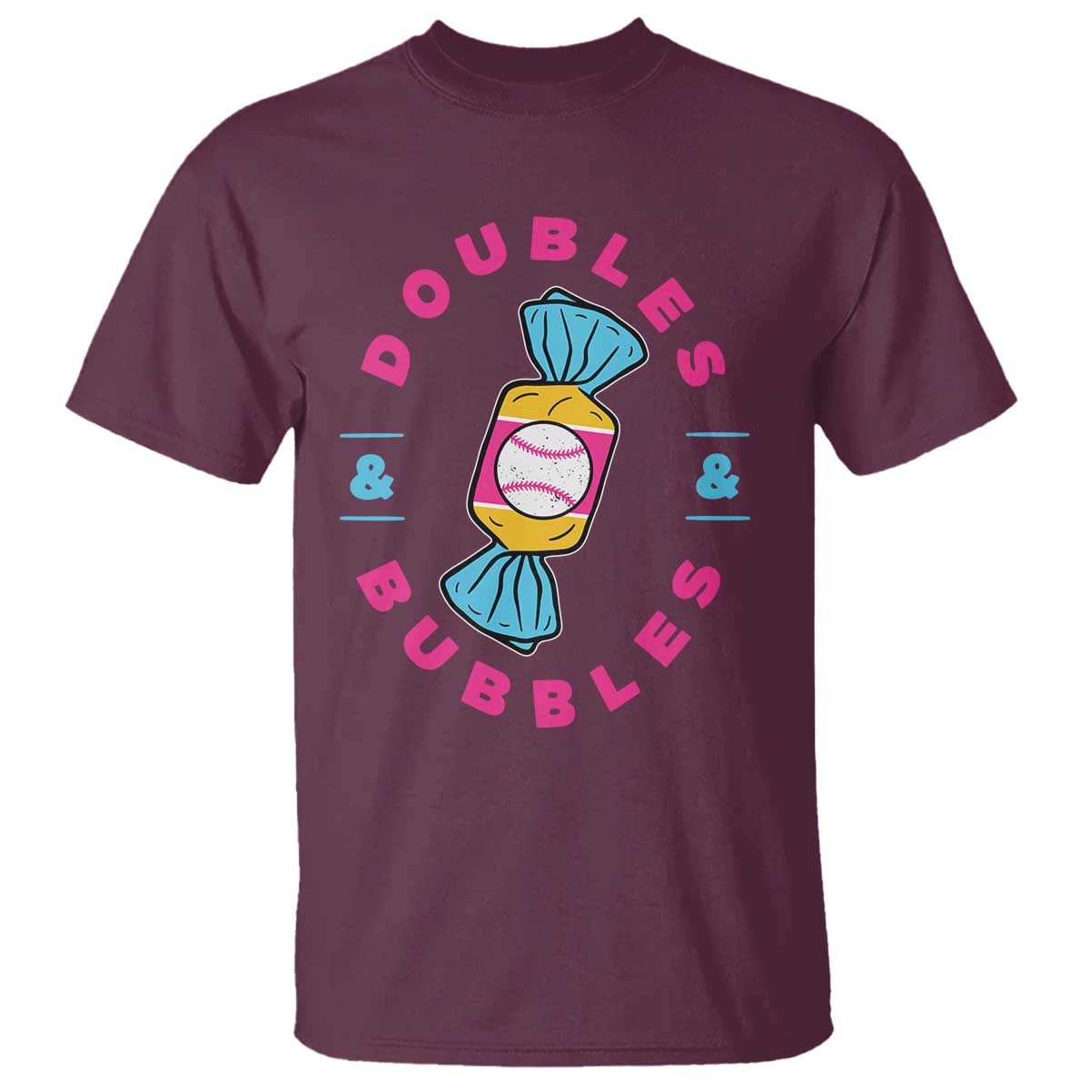 Doubles and Bubbles Baseball Candy Gum T Shirt