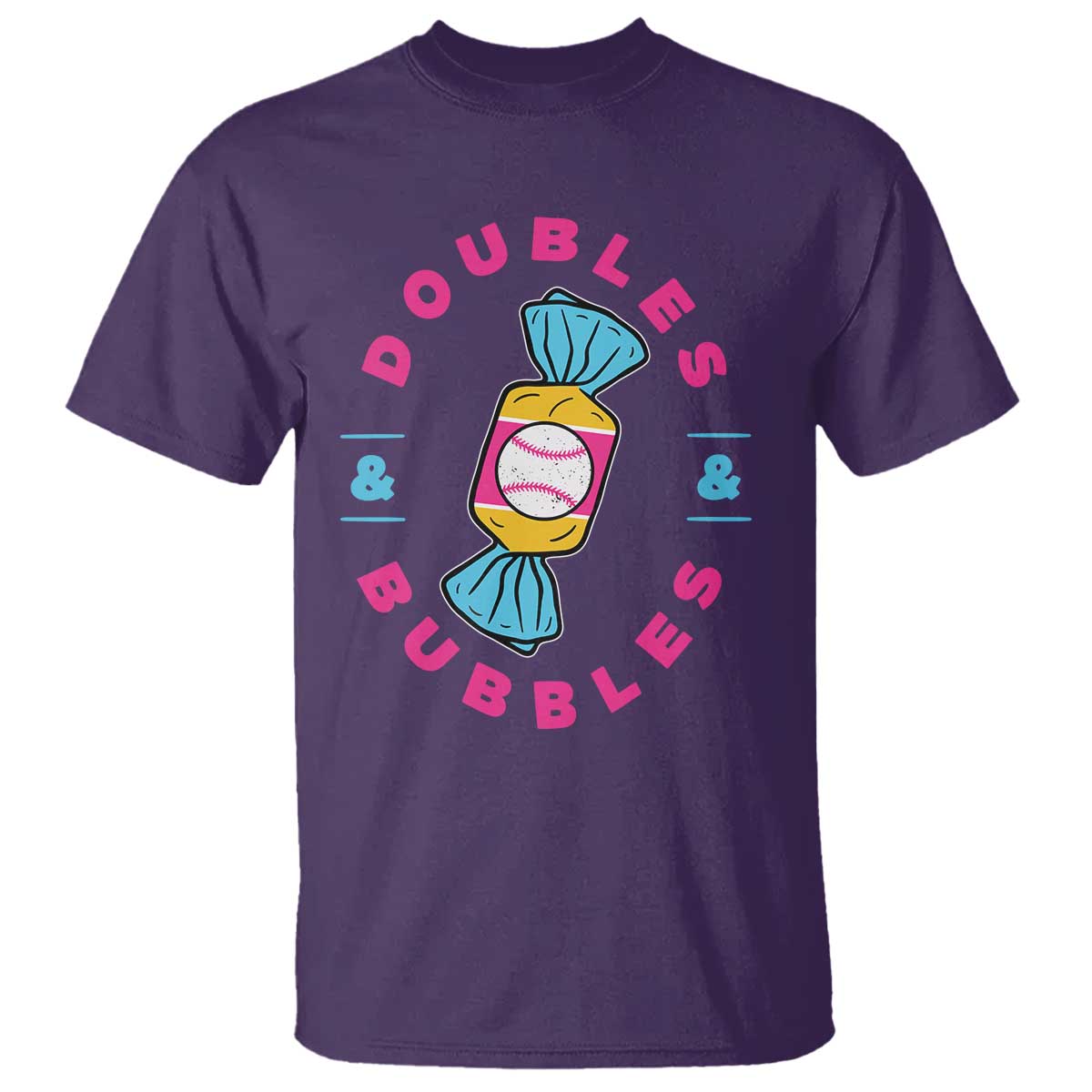 Doubles and Bubbles Baseball Candy Gum T Shirt