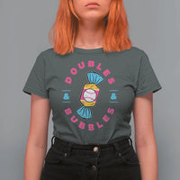 Doubles and Bubbles Baseball Candy Gum T Shirt For Women