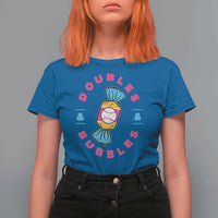 Doubles and Bubbles Baseball Candy Gum T Shirt For Women