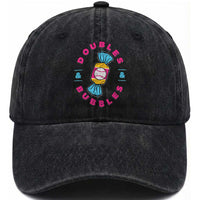Doubles and Bubbles Baseball Candy Gum Washed Cotton Baseball Cap