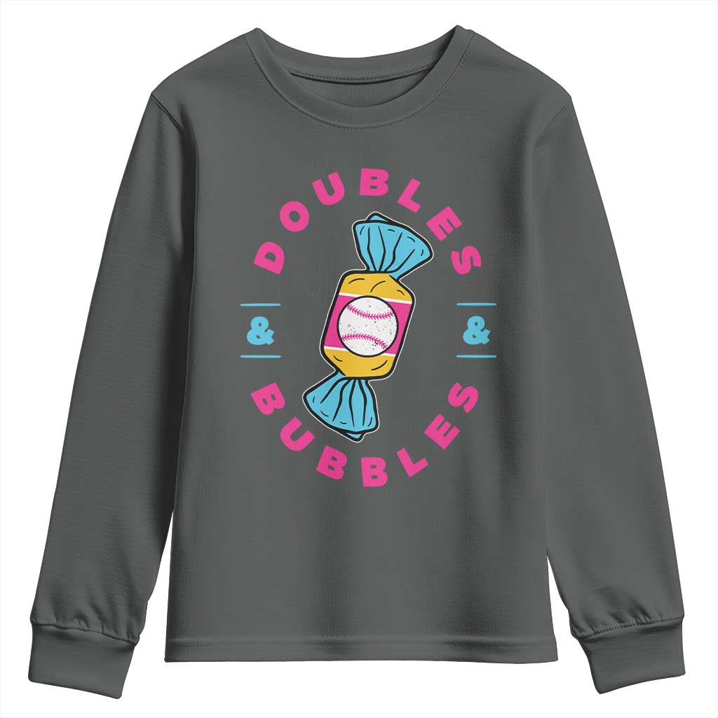 Doubles and Bubbles Baseball Candy Gum Youth Sweatshirt