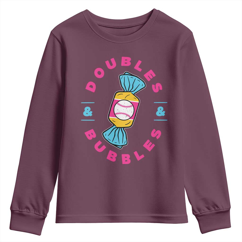 Doubles and Bubbles Baseball Candy Gum Youth Sweatshirt