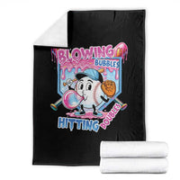Baseball Blowing Bubbles Hitting Doubles Throw Blanket Sports Bubble Gum Lover