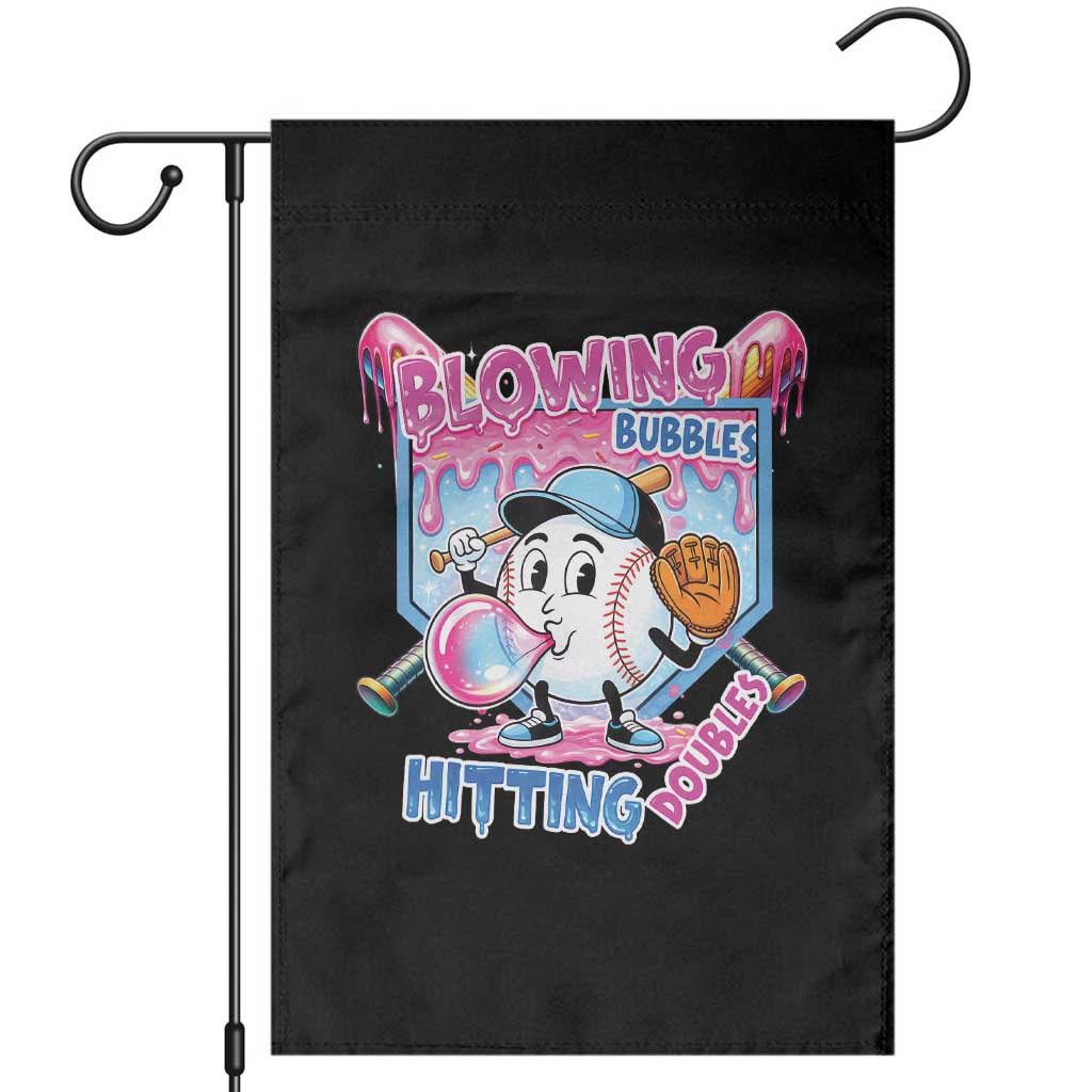 Baseball Blowing Bubbles Hitting Doubles Garden Flag Sports Bubble Gum Lover
