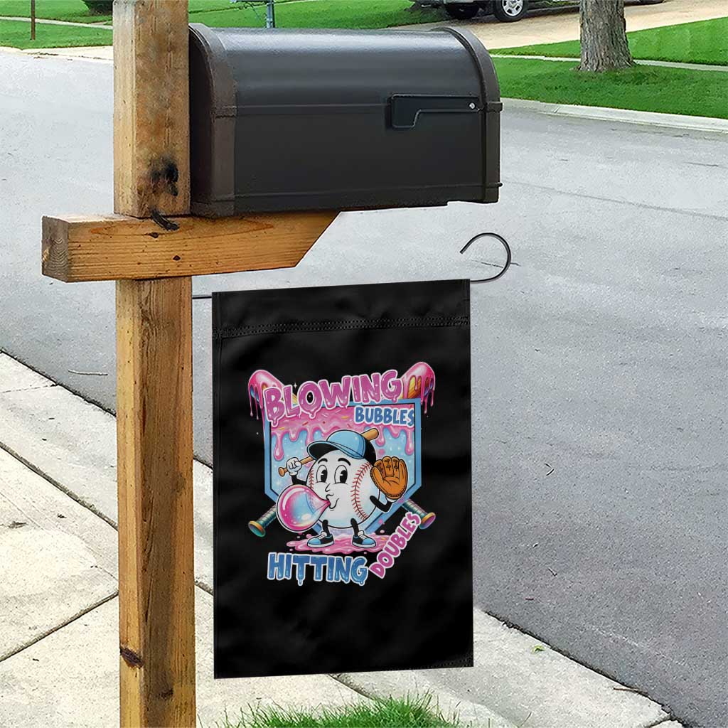 Baseball Blowing Bubbles Hitting Doubles Garden Flag Sports Bubble Gum Lover