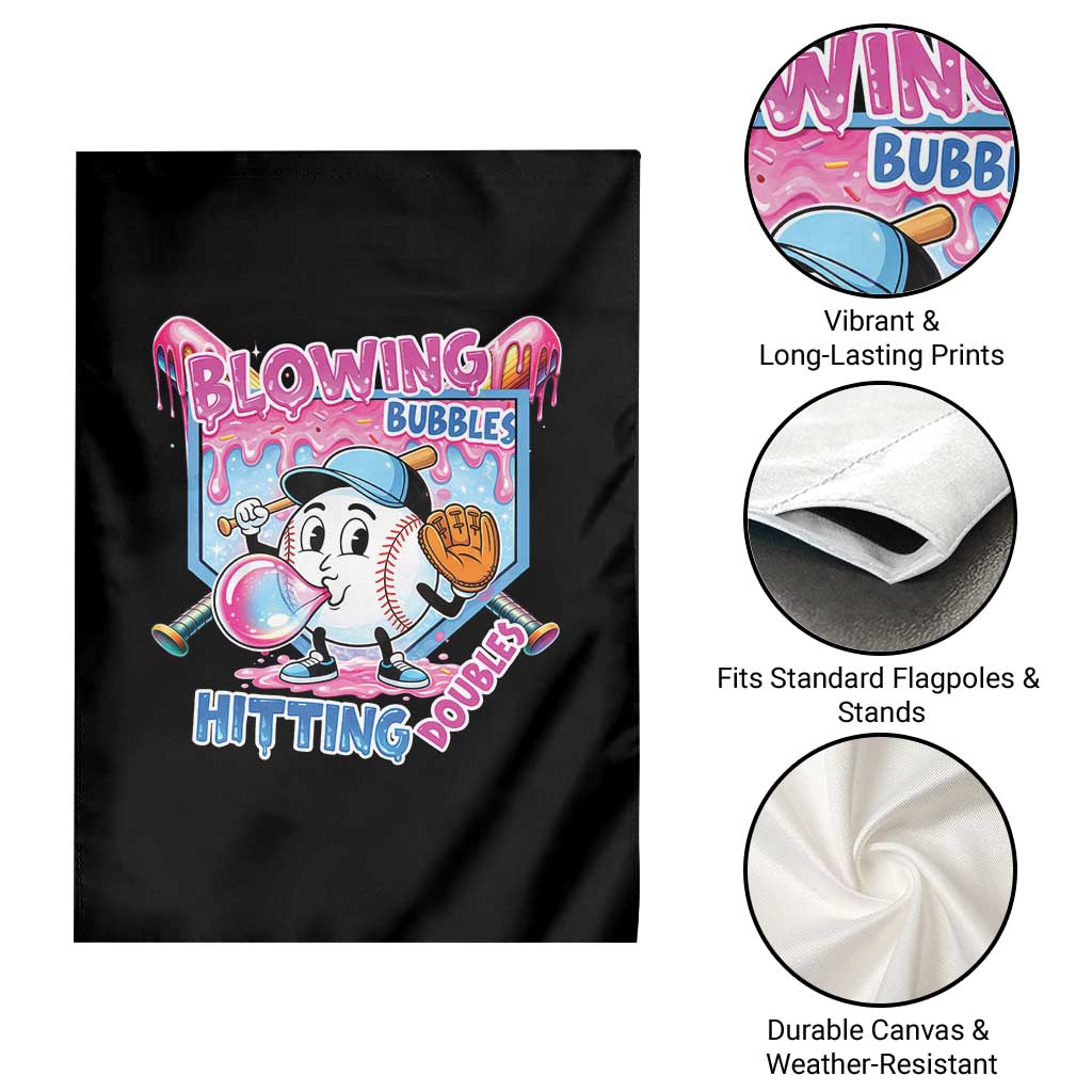 Baseball Blowing Bubbles Hitting Doubles Garden Flag Sports Bubble Gum Lover