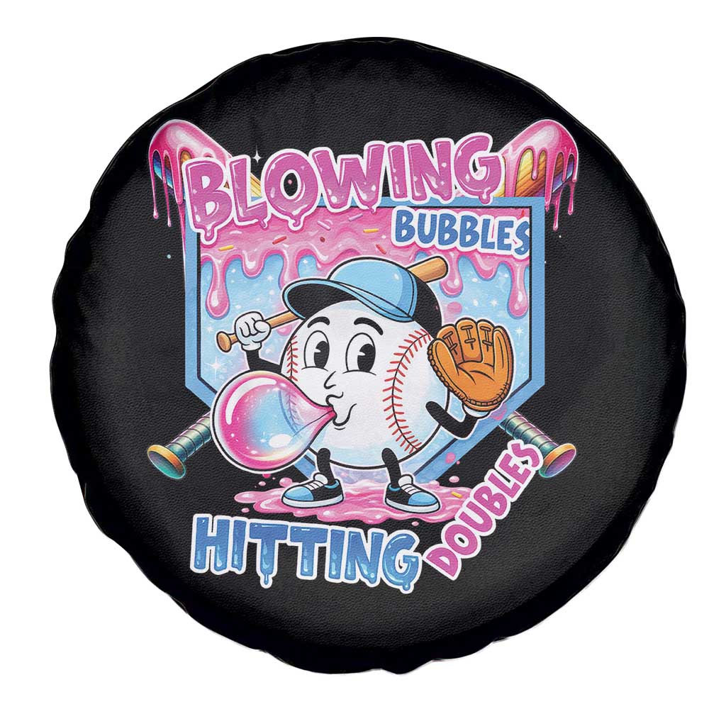 Baseball Blowing Bubbles Hitting Doubles Spare Tire Cover Sports Bubble Gum Lover