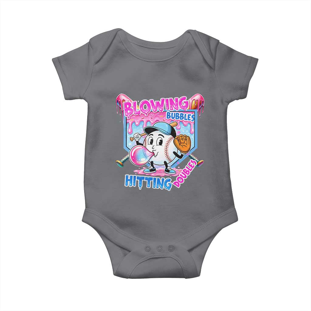 Baseball Blowing Bubbles Hitting Doubles Baby Onesie Sports Bubble Gum Lover