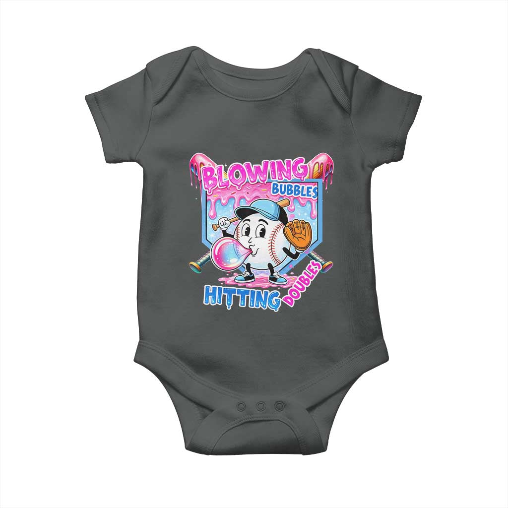 Baseball Blowing Bubbles Hitting Doubles Baby Onesie Sports Bubble Gum Lover