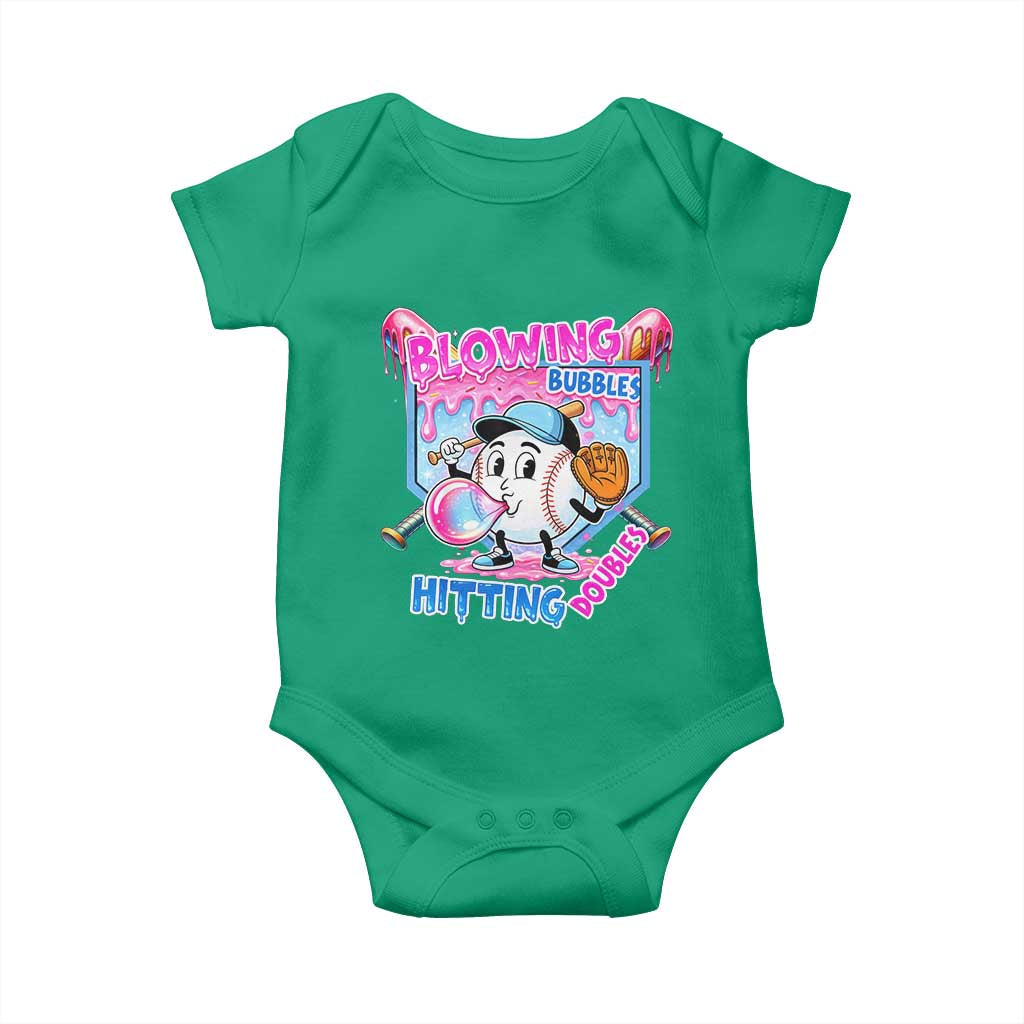 Baseball Blowing Bubbles Hitting Doubles Baby Onesie Sports Bubble Gum Lover