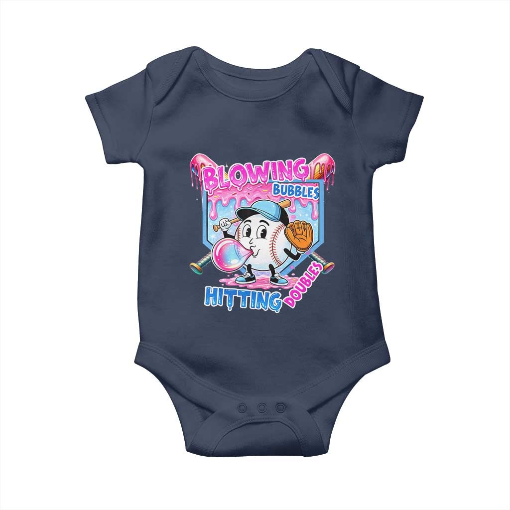 Baseball Blowing Bubbles Hitting Doubles Baby Onesie Sports Bubble Gum Lover