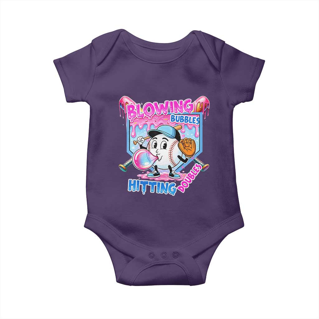 Baseball Blowing Bubbles Hitting Doubles Baby Onesie Sports Bubble Gum Lover