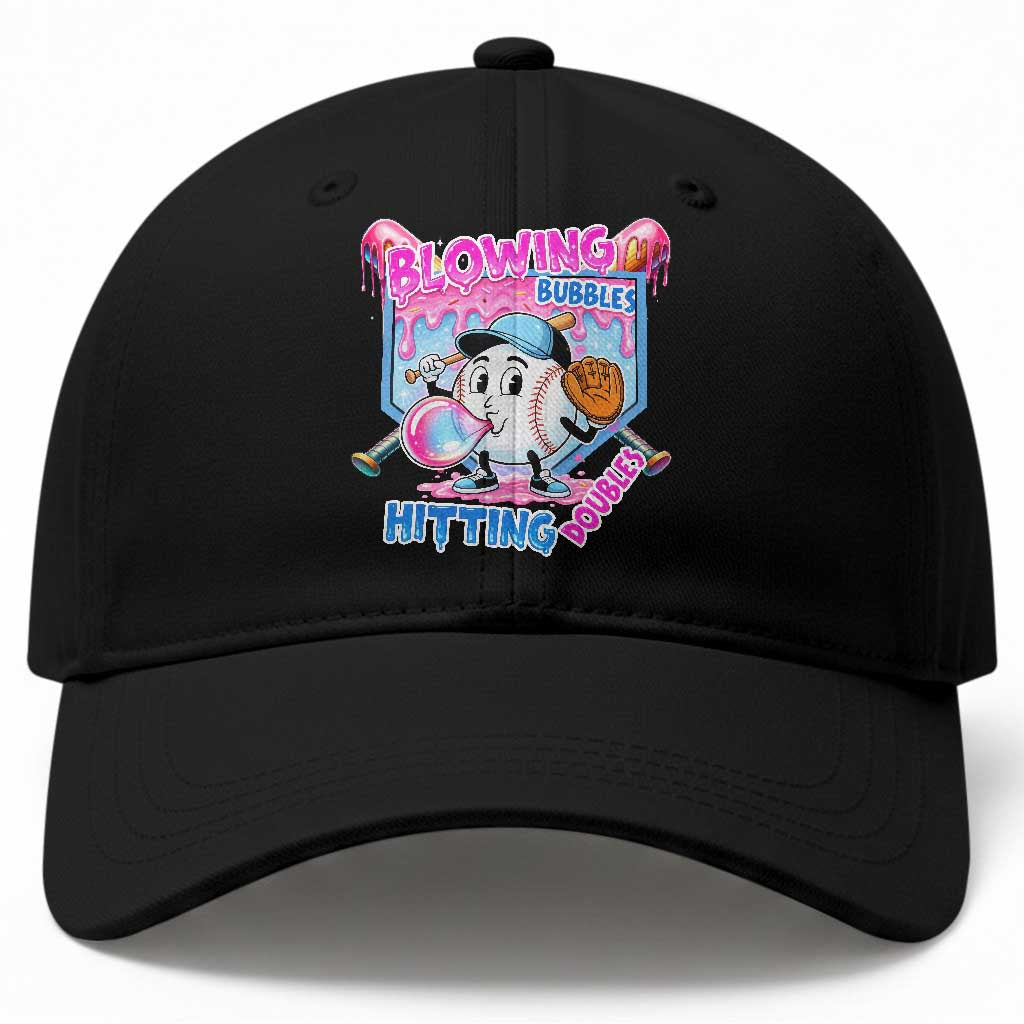 Baseball Blowing Bubbles Hitting Doubles Baseball Cap Sports Bubble Gum Lover