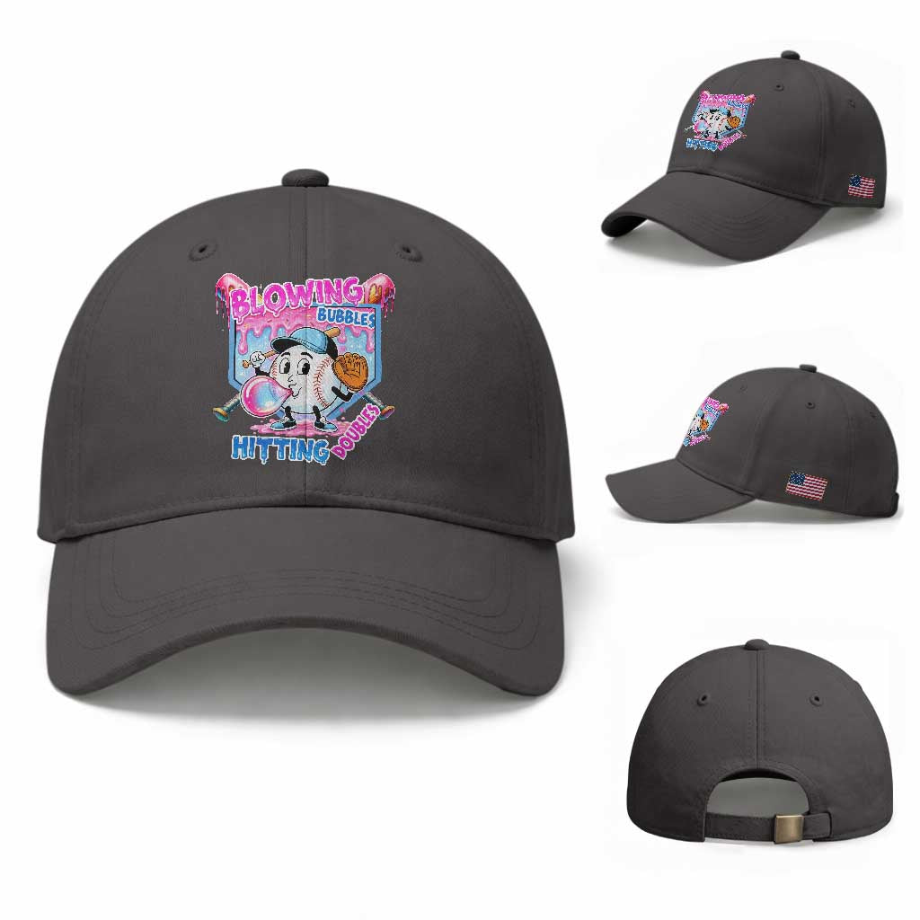 Baseball Blowing Bubbles Hitting Doubles Baseball Cap Sports Bubble Gum Lover