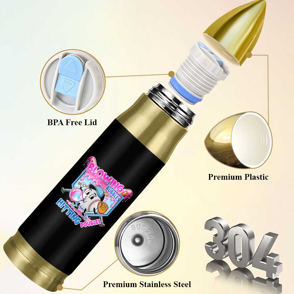 Baseball Blowing Bubbles Hitting Doubles Bullet Tumbler Sports Bubble Gum Lover