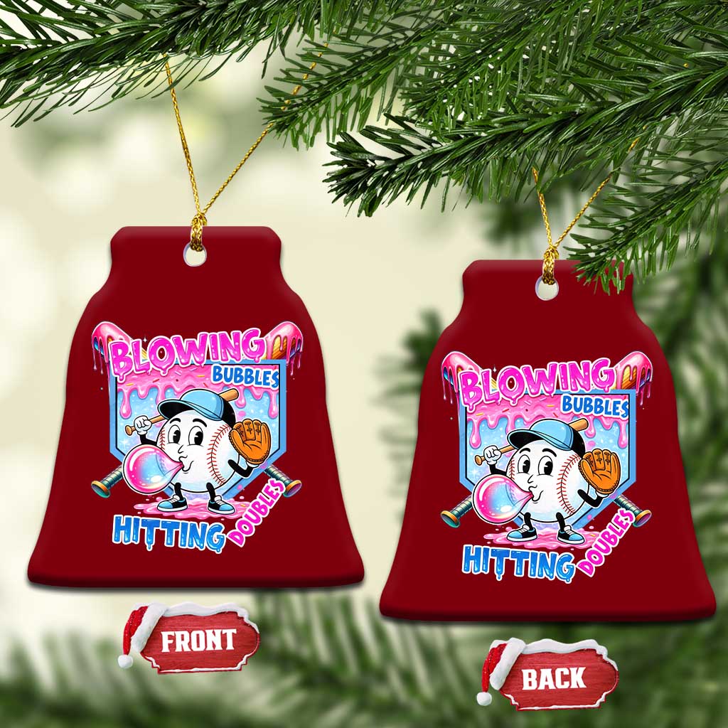 Baseball Blowing Bubbles Hitting Doubles Ceramic Ornament Sports Bubble Gum Lover