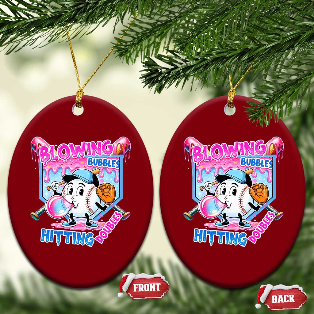 Baseball Blowing Bubbles Hitting Doubles Ceramic Ornament Sports Bubble Gum Lover